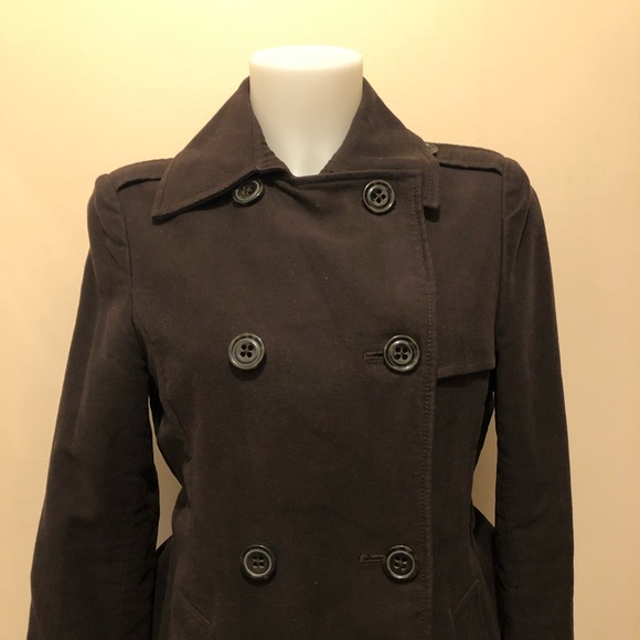 GAP LONGLINE BUTTON BELTED BROWN COAT🧥size S - Picture 6 of 17
